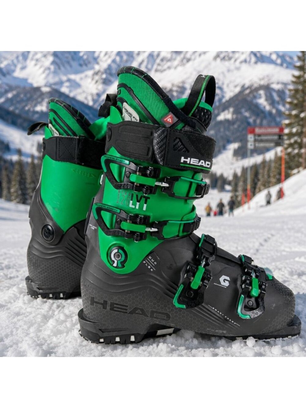 Head Nexo Lyt 120 Ski Boots Mens 260 265 Green & Black Dual Flex
